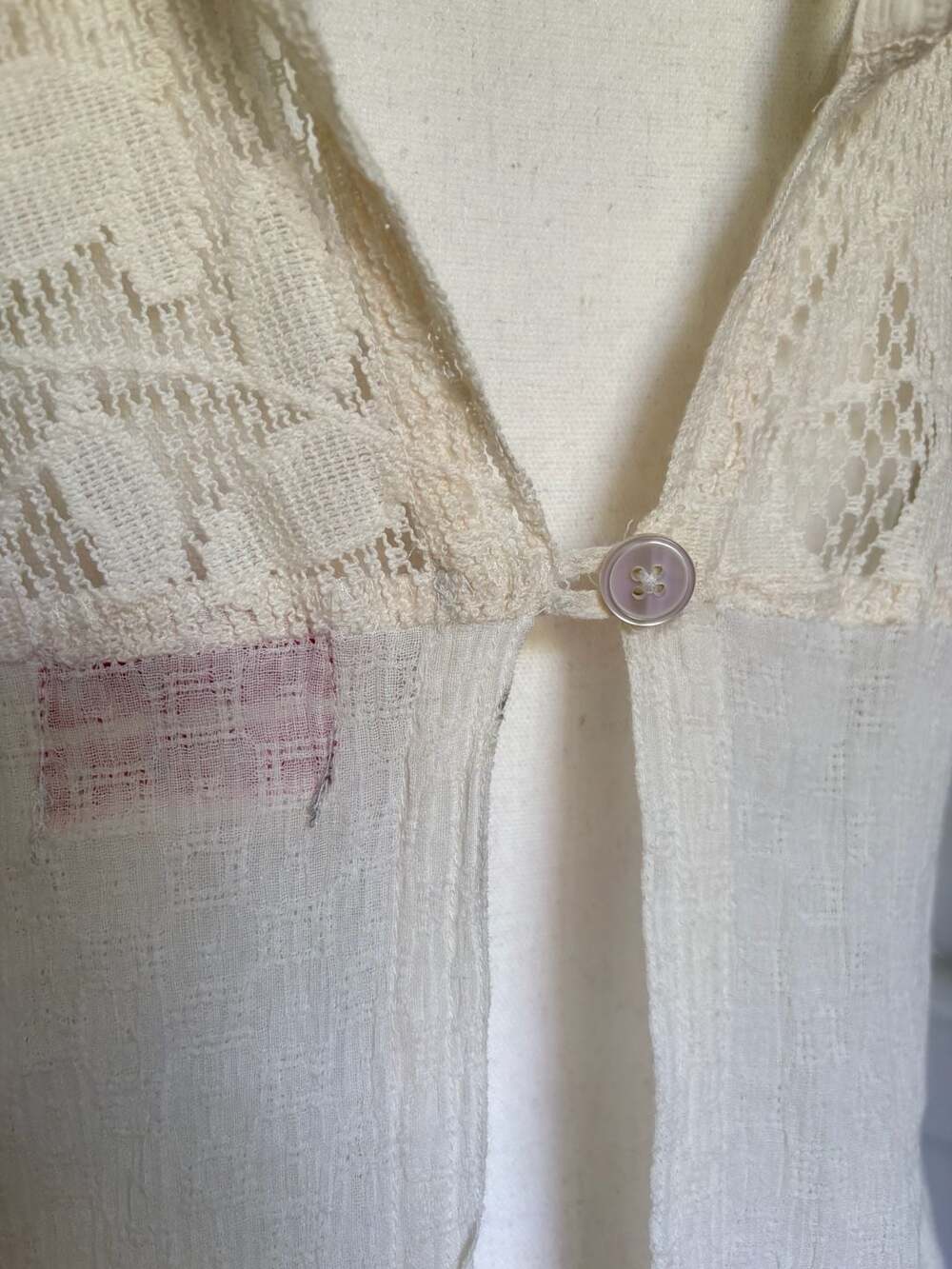 Free People Romantic Lace Tie-Back Tunic Tank Top Cream Size 6 - Picture 3 of 10